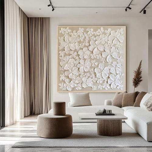 3D Floral Textured Wall Art