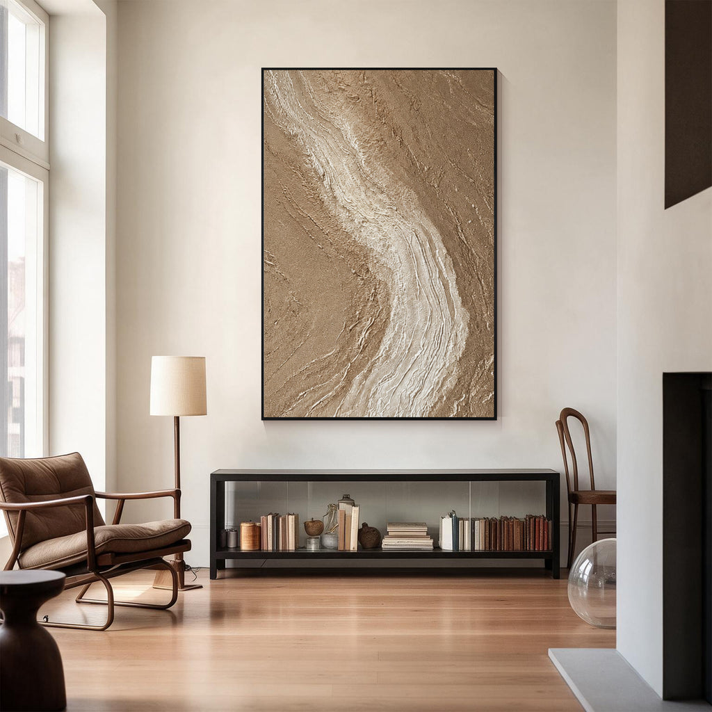 Neutral Textured Abstract Wall Art #006