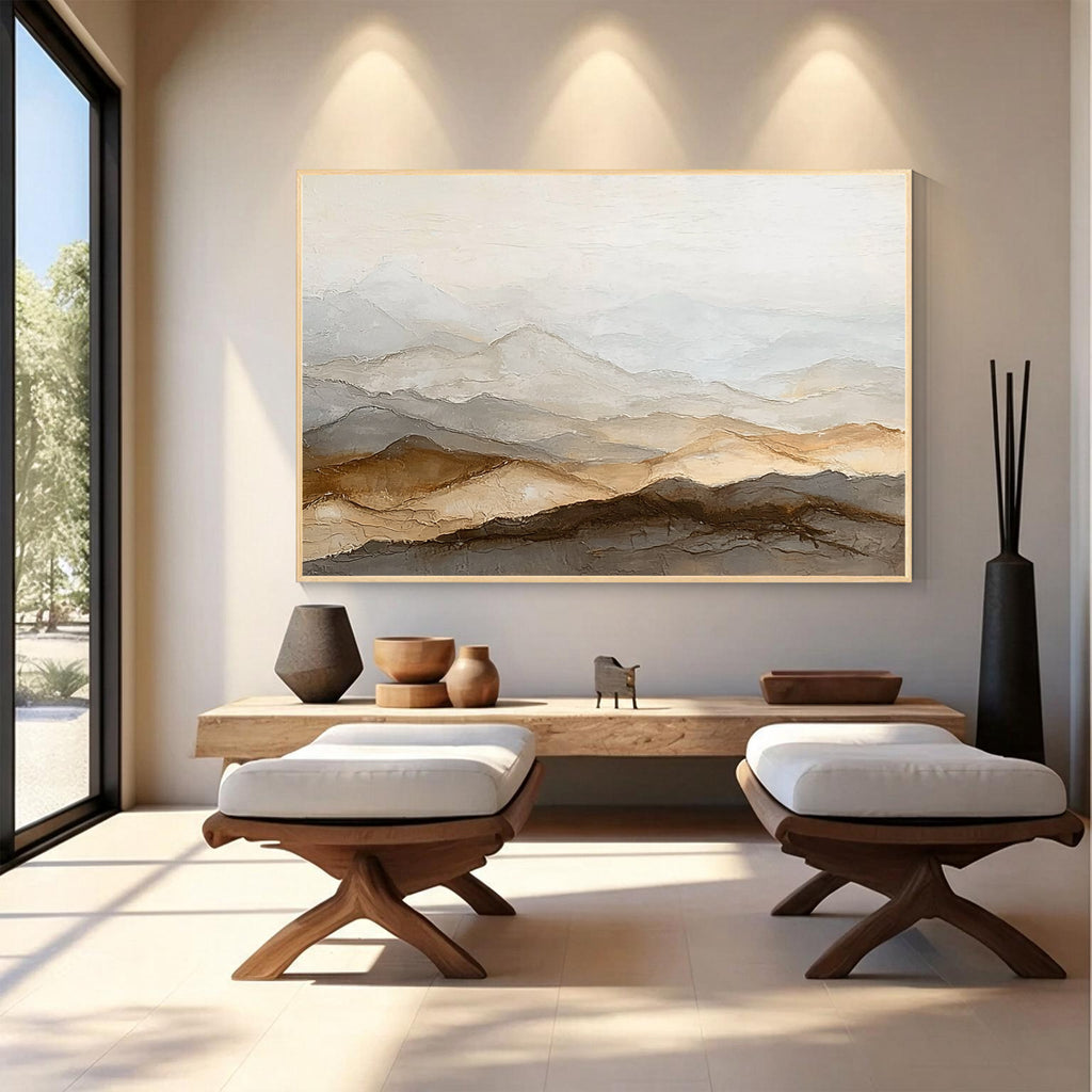 Neutral Mountain Landscape Wall Art