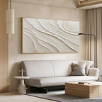 Ivory White Abstract Wall Art-WS002