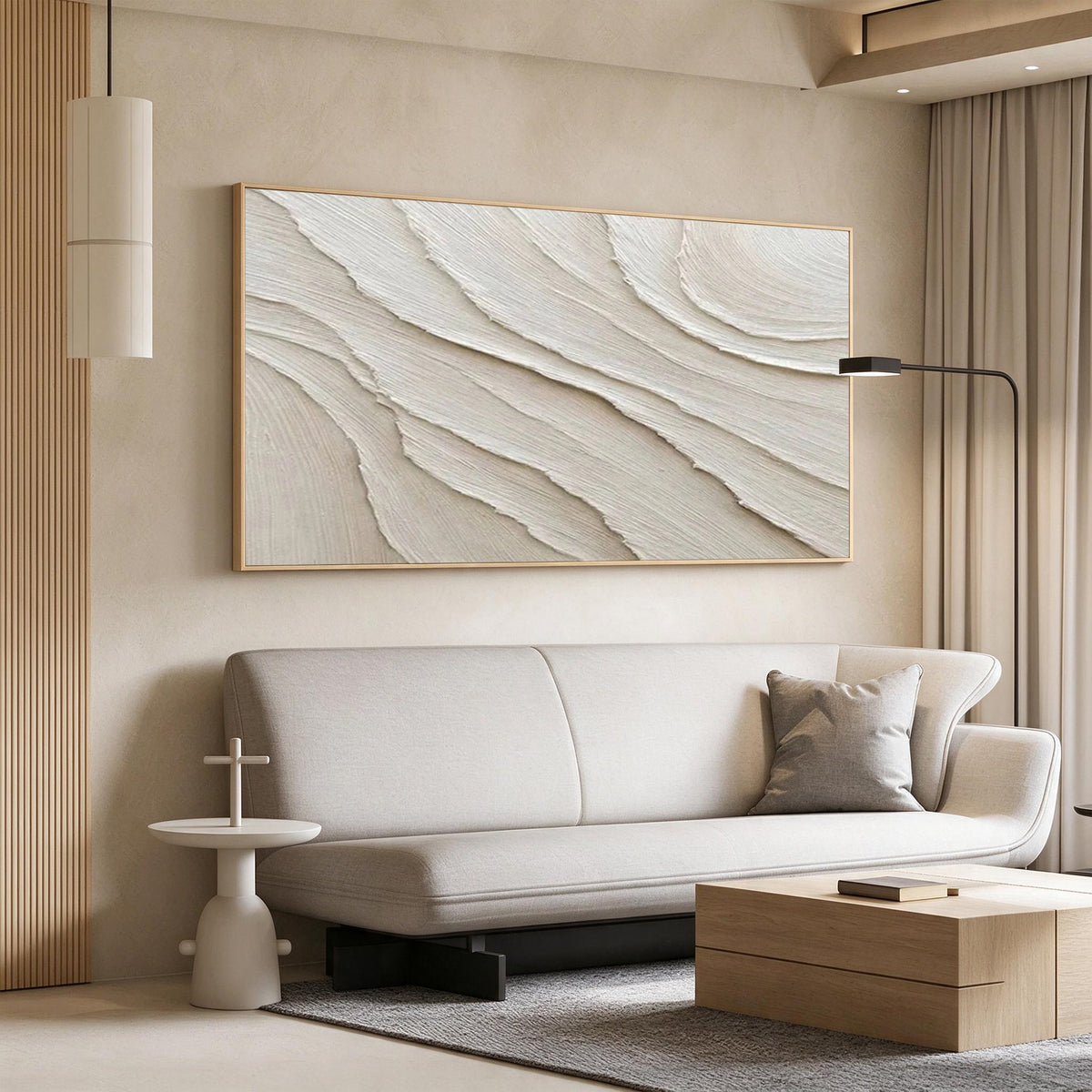Ivory White Abstract Wall Art-WS002