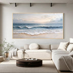 Ocean Waves Textured Canvas Wall Art