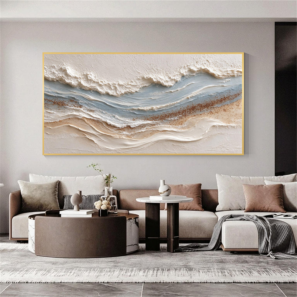 White Abstract Textured Canvas Wall Art
