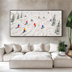 Abstract Skiing Textured Oil Painting_SW01