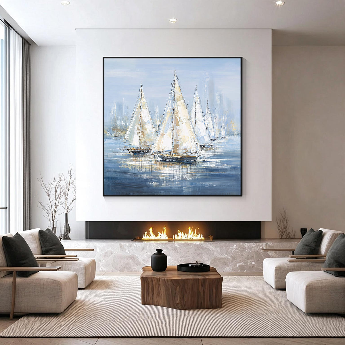 Modern Sailboat Coastal Wall Art