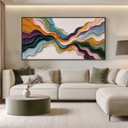 Colorful Abstract Textured Wave Painting-CF001