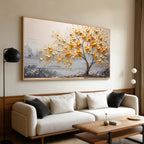 Golden Tree Textured Landscape Painting-FW010