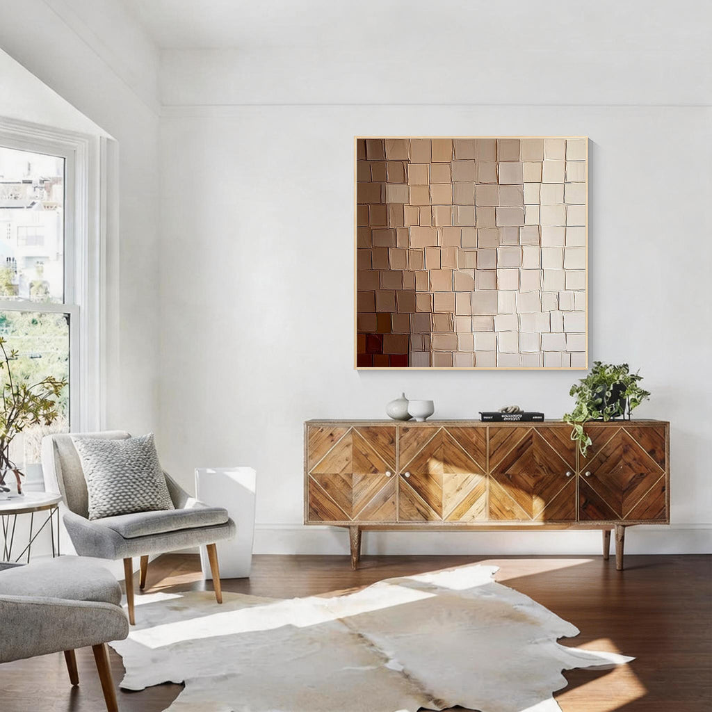 Neutral Geometric Abstract Wall Art