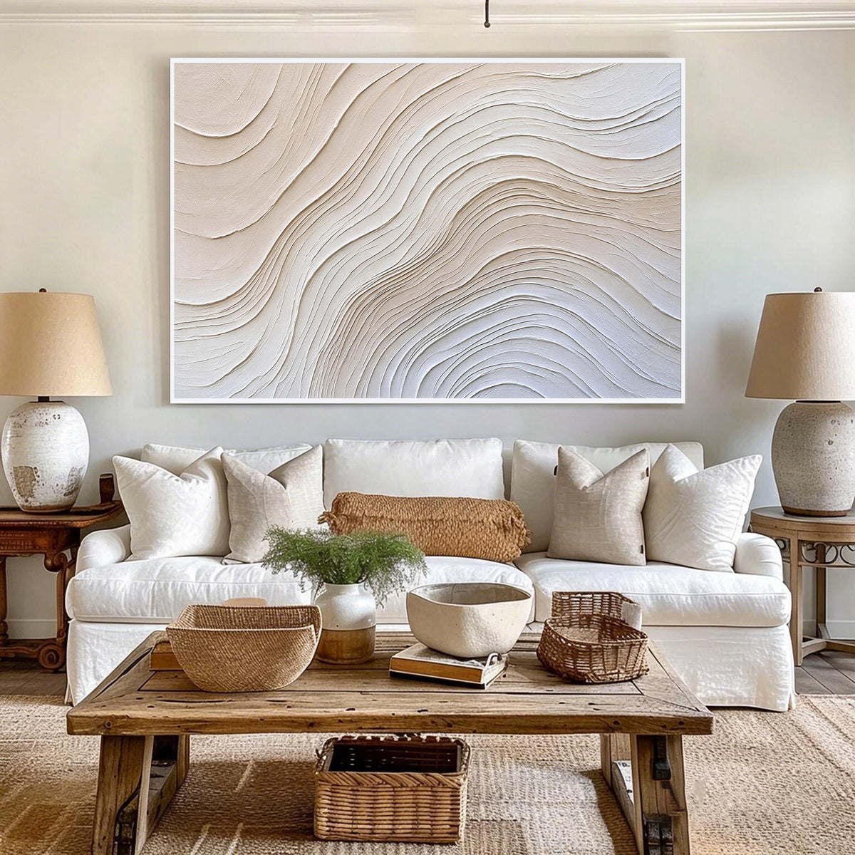 Neutral Abstract Textured Oil Painting