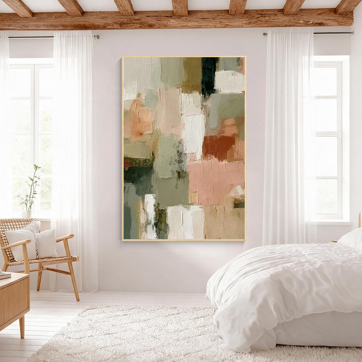 Neutral Textured Abstract Wall Art #005