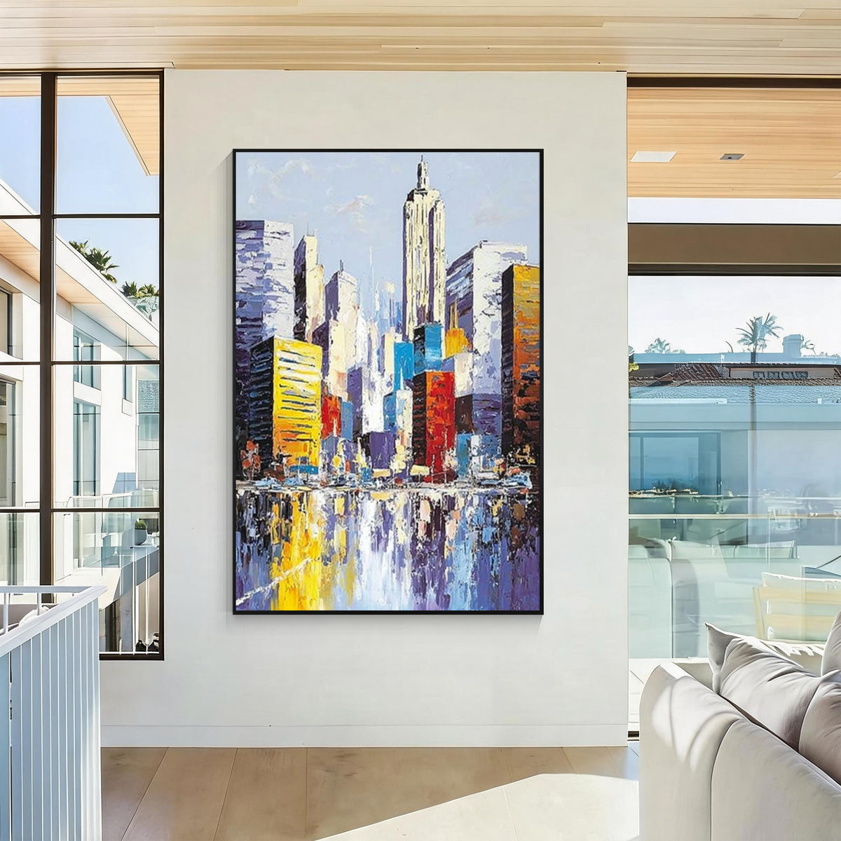 Modern Colorful Cityscape Wall Art