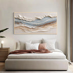 White Abstract Textured Canvas Wall Art