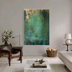 Emerald Green Abstract Textured Painting-WS001