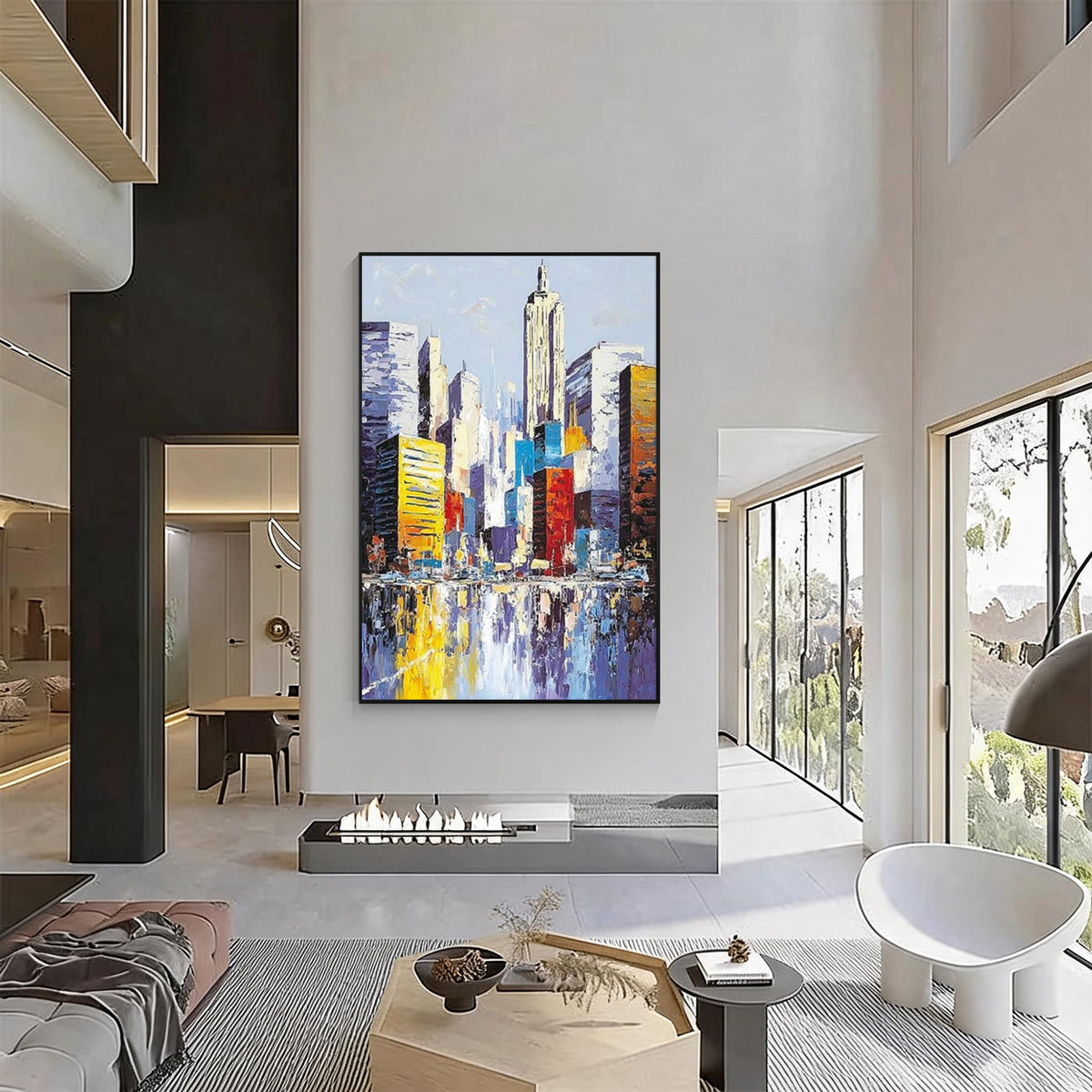 Modern Colorful Cityscape Wall Art