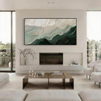 Green Textured Abstract Canvas Wall Art