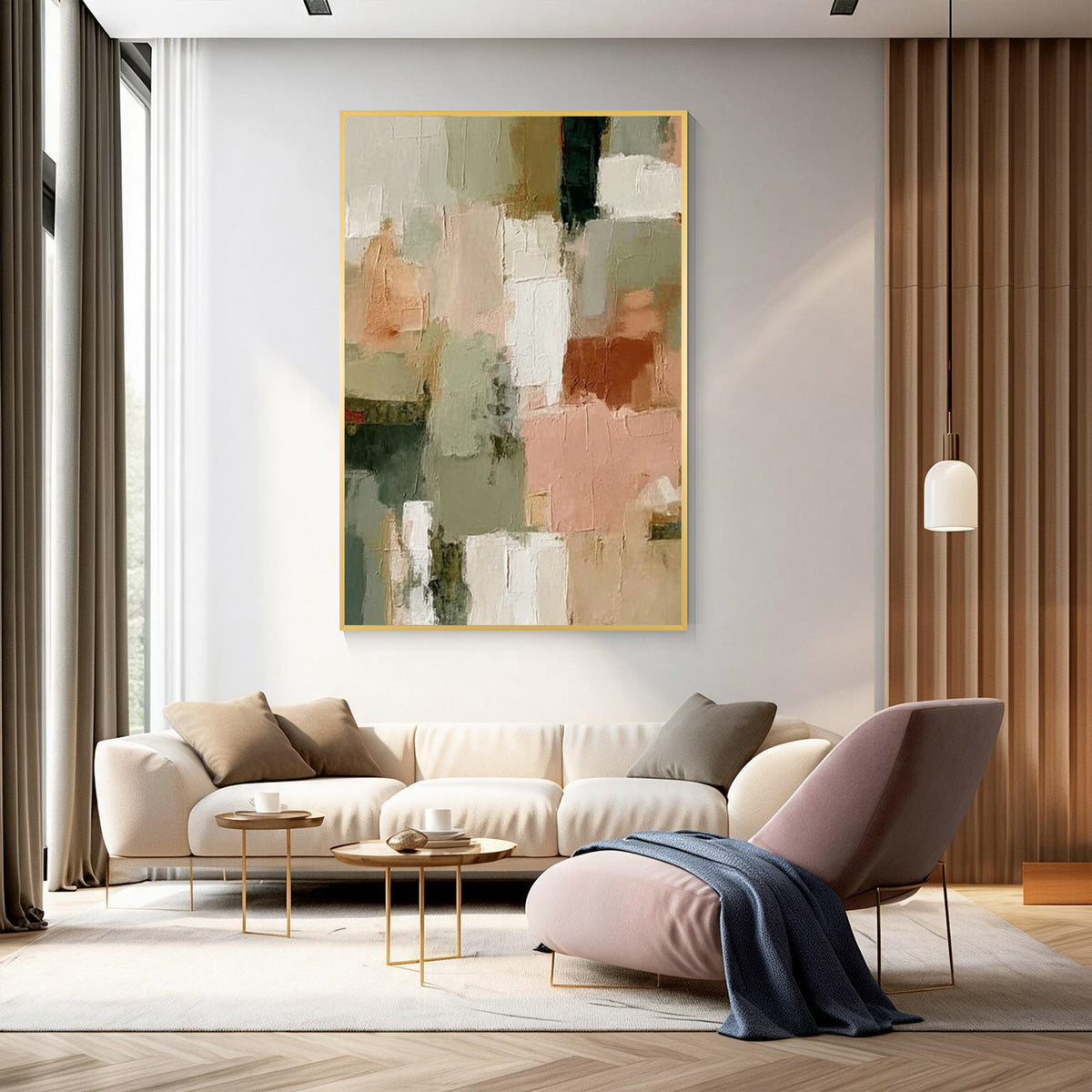 Neutrales abstraktes Wandbild mit Struktur #005