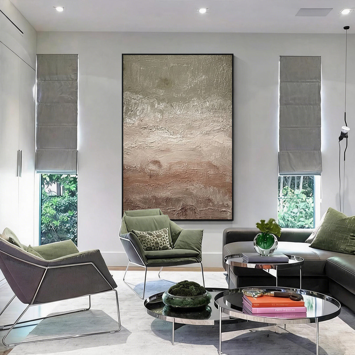 Taupe Textured Abstract Wall Art