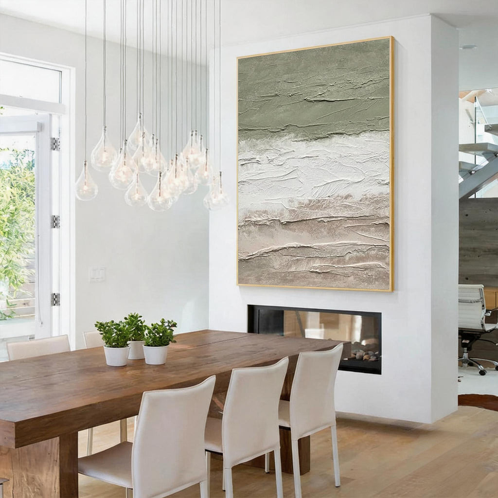 Sage Green Textured Abstract Wall Art
