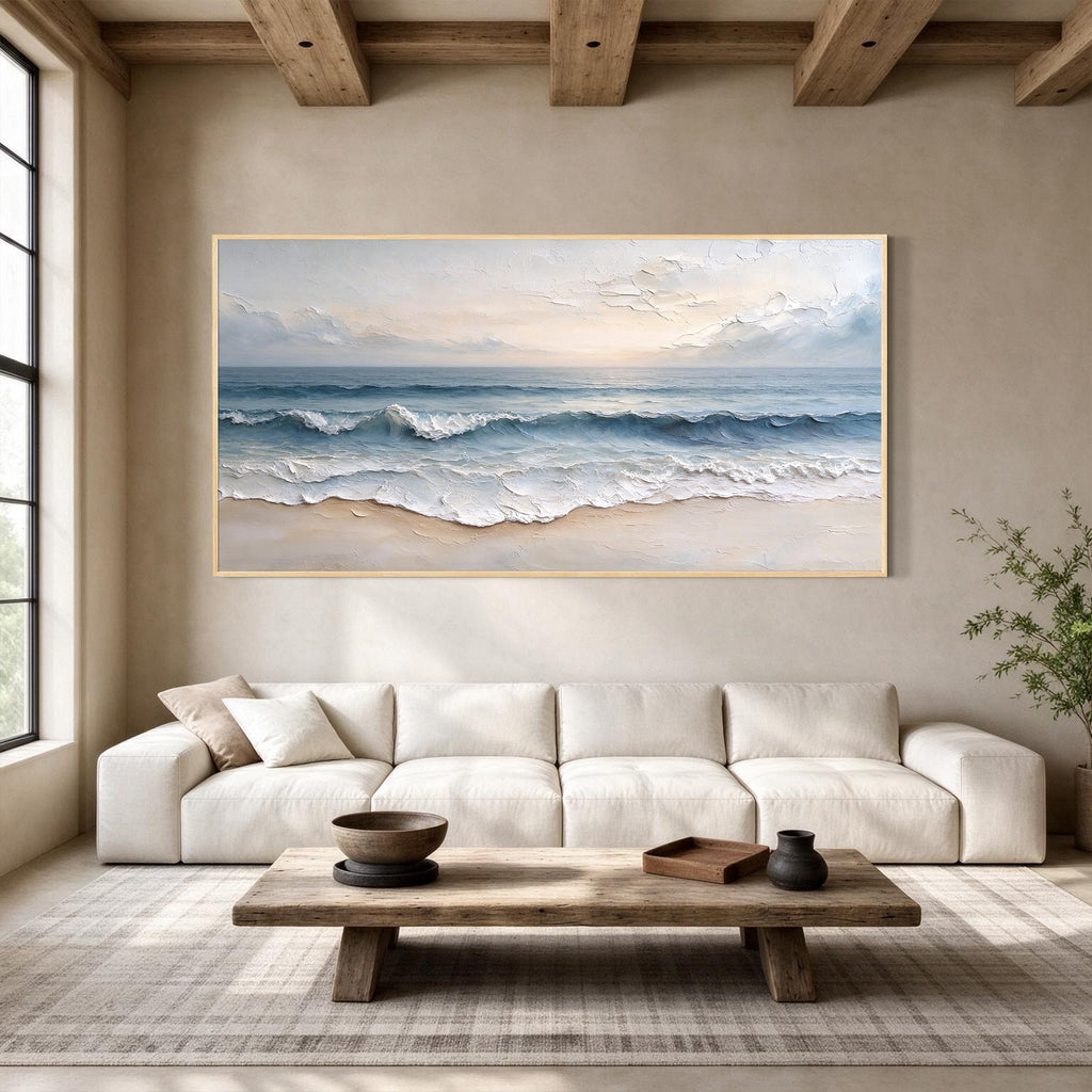 Ocean Waves Textured Canvas Wall Art