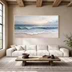 Ocean Waves Textured Canvas Wall Art