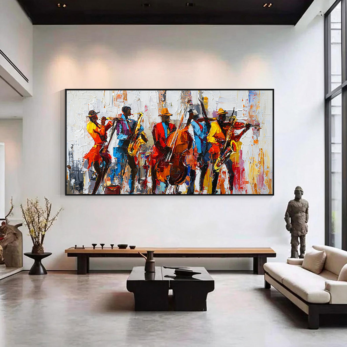 Abstract Jazz Band Textured Canvas Wall Art