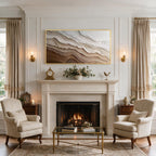Neutral Brown and Cream Textured Abstract Wall Art