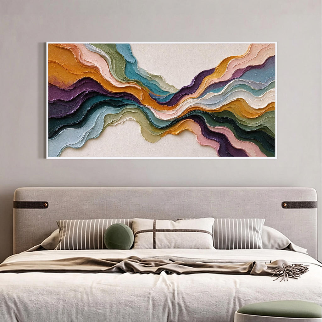 Colorful Abstract Textured Wave Painting-CF001