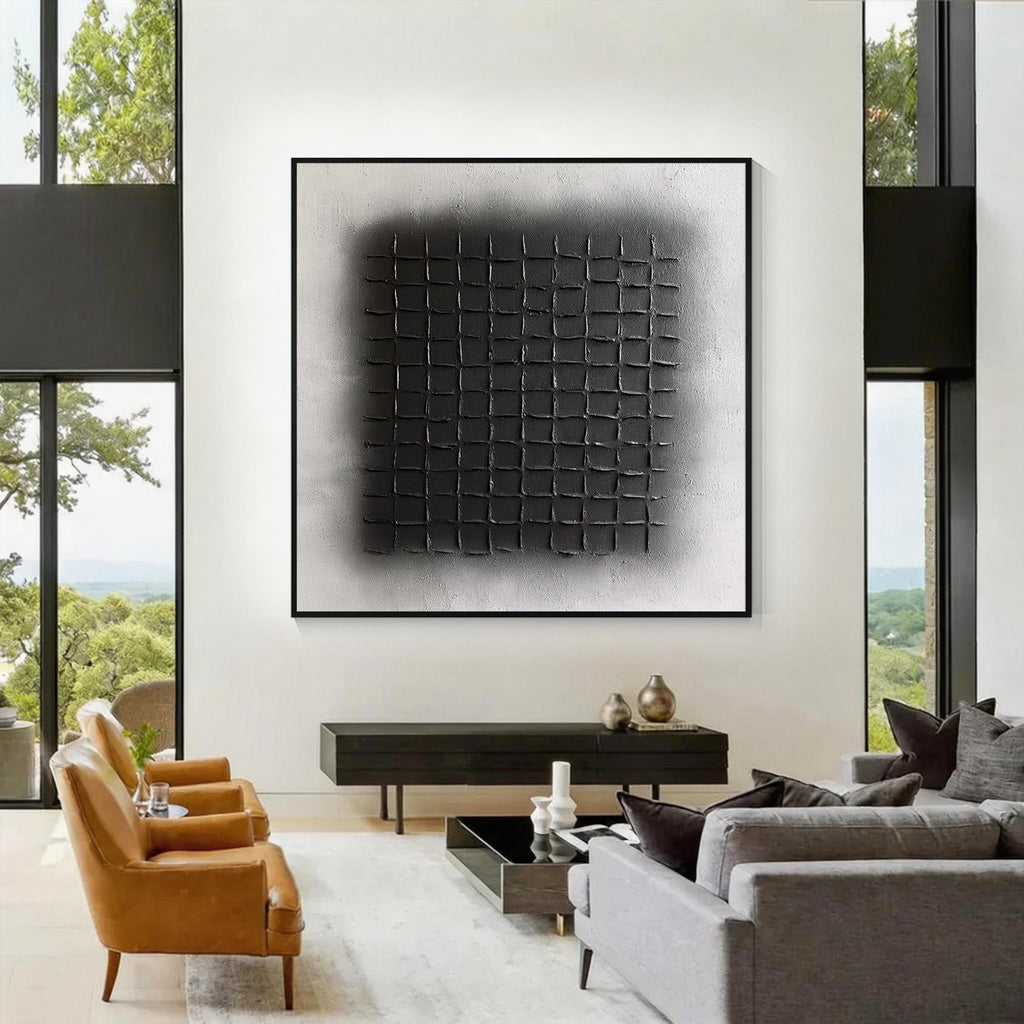 Black and White Geometric Abstract Wall Art
