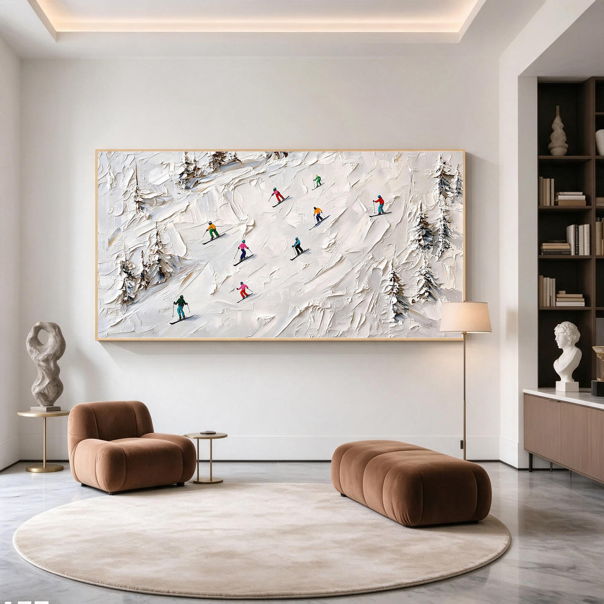 Abstract Skiing Textured Oil Painting_SW02