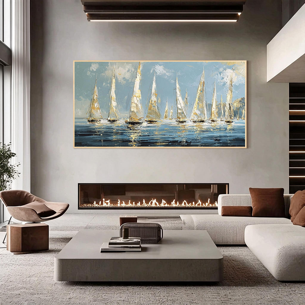 Sailing Boats Seascape Canvas Wall Art