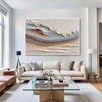 Textured Abstract Ocean Wave Wall Art