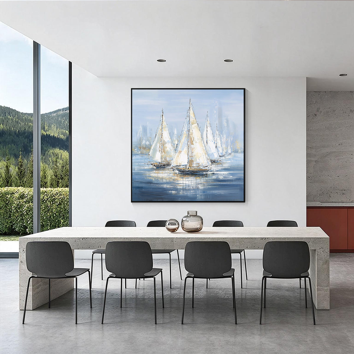 Modern Sailboat Coastal Wall Art