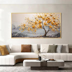 Golden Tree Textured Landscape Painting-FW010