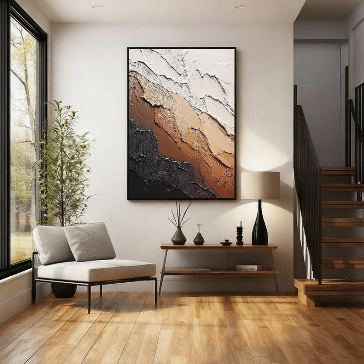 Earth Tone Textured Abstract Painting
