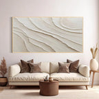 Ivory White Abstract Wall Art-WS002
