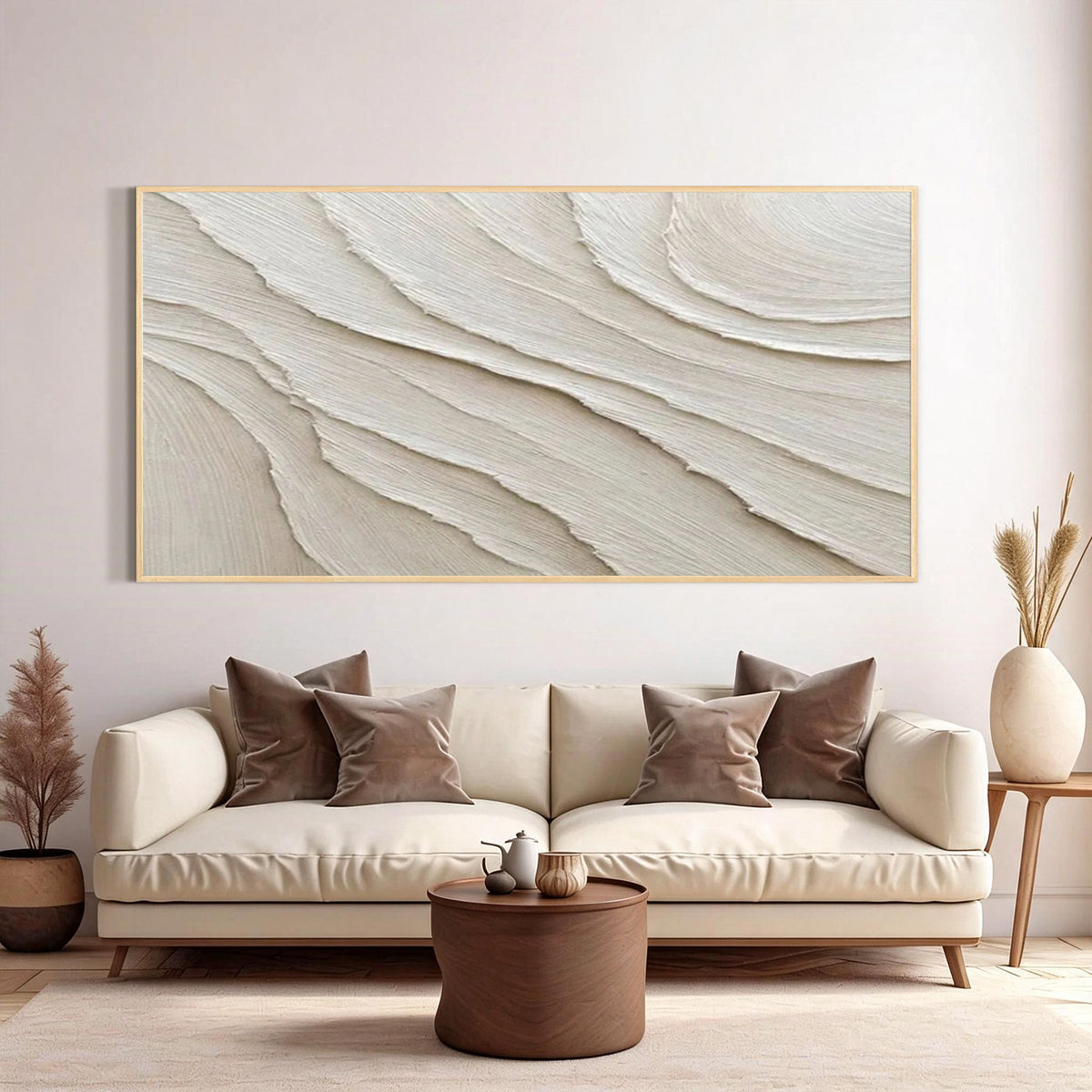 Ivory White Abstract Wall Art-WS002