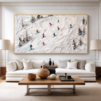Abstract Skiing Textured Oil Painting_SW02