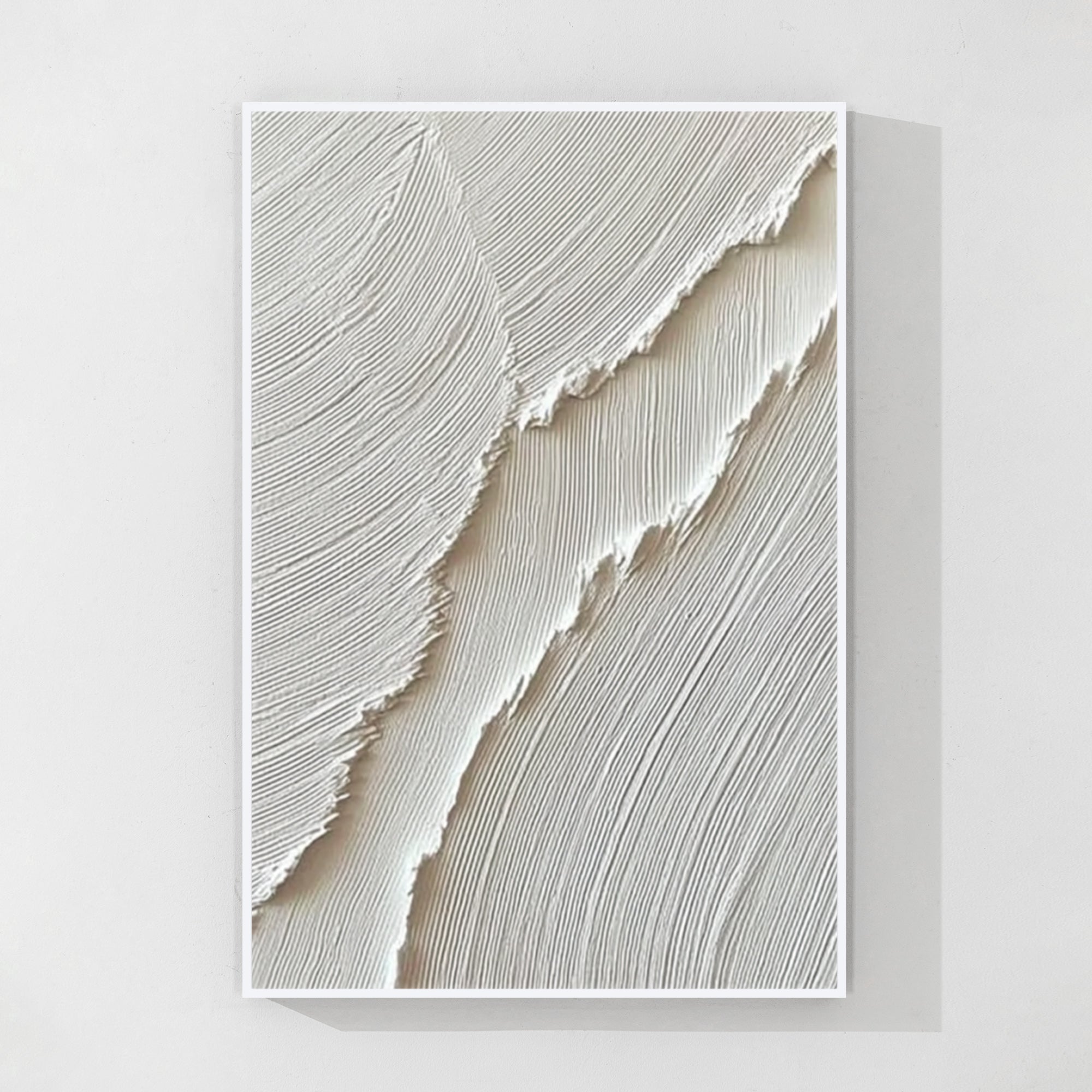 White Textured Abstract Wall Art