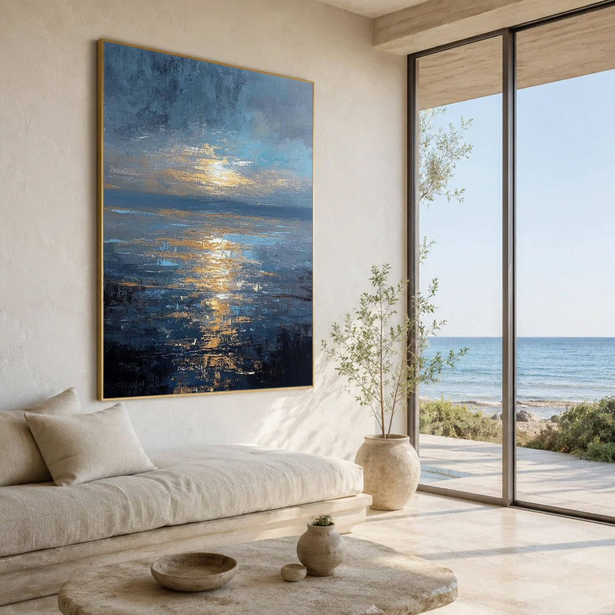 Blue Ocean Sunset Wall Art