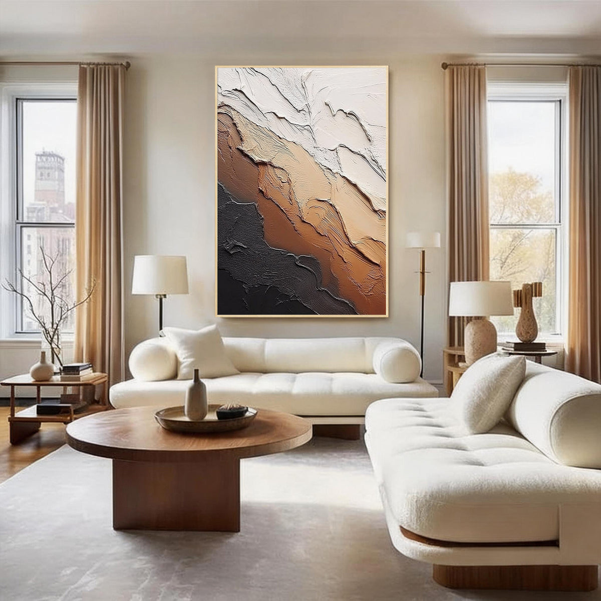 Earth Tone Textured Abstract Painting