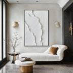 White Textured Abstract Wall Art