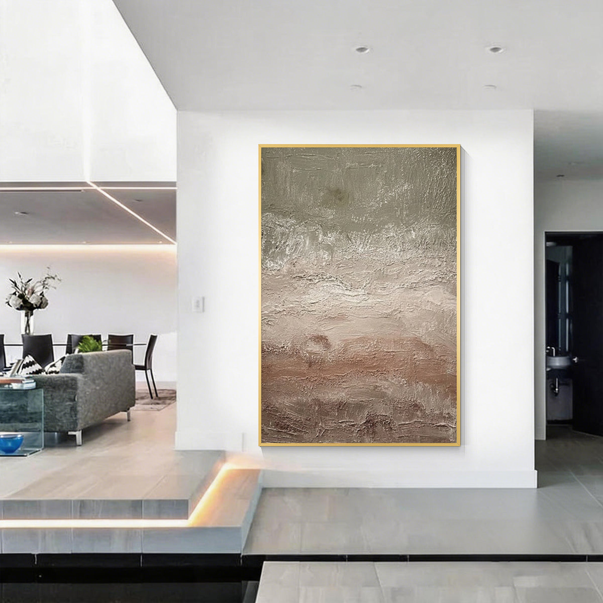 Taupe Textured Abstract Wall Art