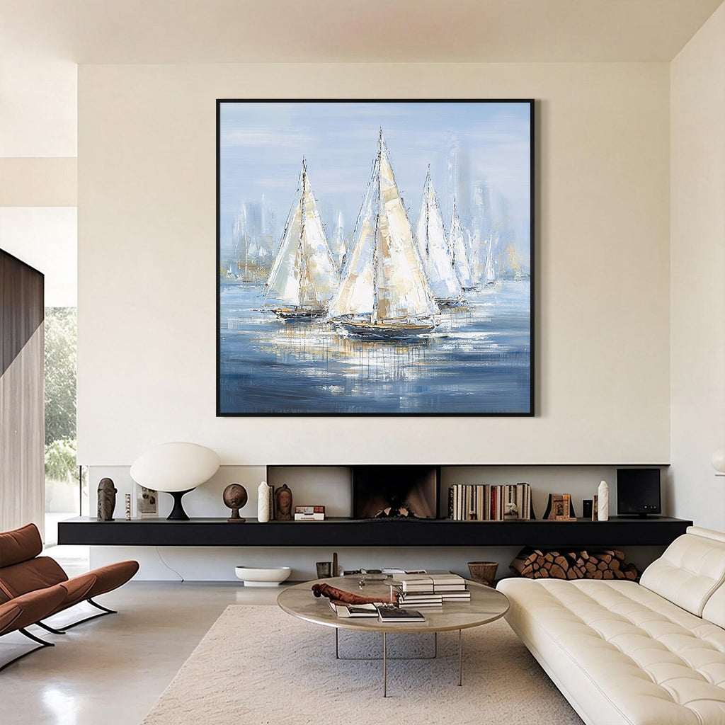 Modern Sailboat Coastal Wall Art