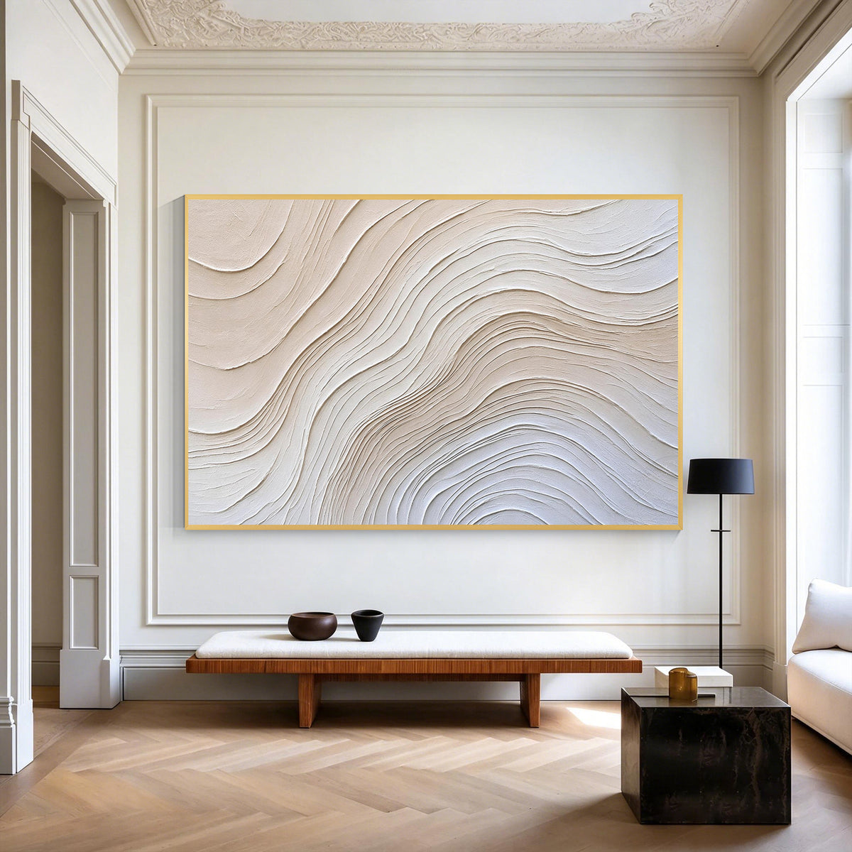 Neutral Abstract Textured Oil Painting