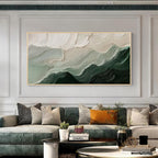 Green Textured Abstract Canvas Wall Art