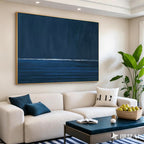 Deep Blue Abstract Ocean Oil Painting