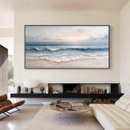 Ocean Waves Textured Canvas Wall Art