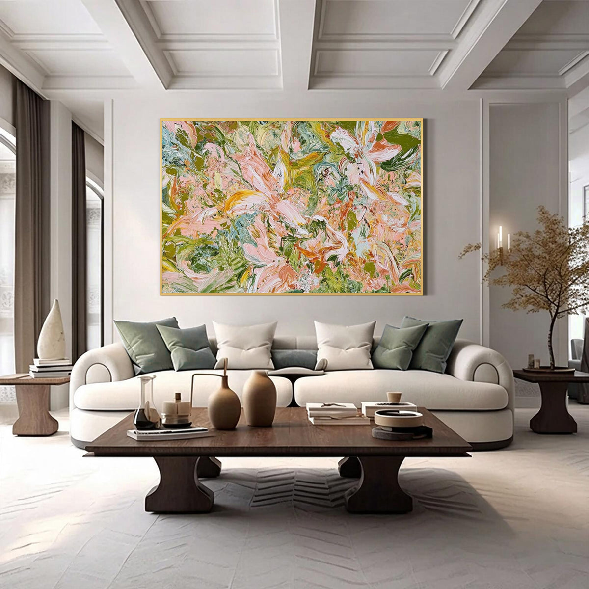 Abstract Floral Textured Canvas Wall Art