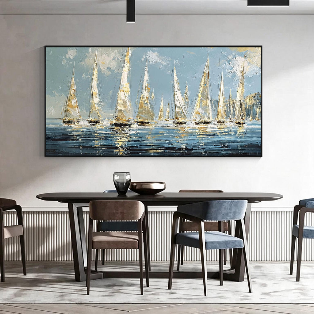 Sailing Boats Seascape Canvas Wall Art