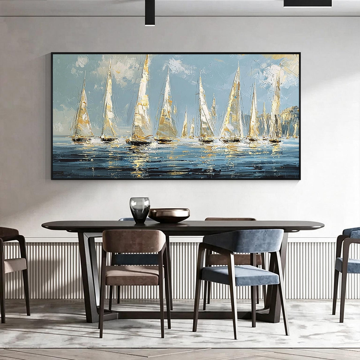 Sailing Boats Seascape Canvas Wall Art